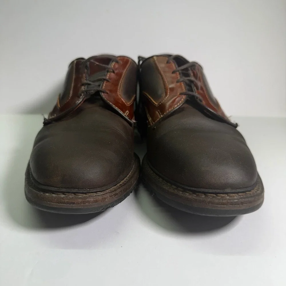 Allen Edmonds Berkshire Derby Shoes Mens 9 B Brown Leather Two Tone USA 4544